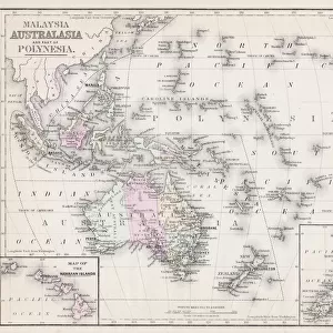 Map of Australia and Polynesia 1877