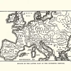 Map of Europe in late 15th Century
