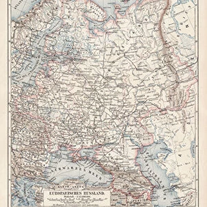 Map of european part of Russia 1900