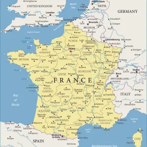 World Map Art Prints: France