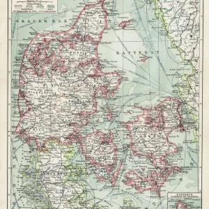 Denmark Map Print 1900 Meyers Atlas Denmark Map Print 1900 Meyers Atlas