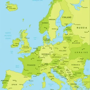 Carte détaillée de l'Europe.