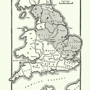 Mapa de los Reinos Anglo-Sajones y la Danelaw, siglo 9. Mapa de los Reinos Anglo-Sajones y la Danelaw, siglo 9.