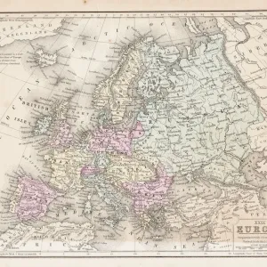 1867 Mitchell's Europe Map Print (Italian Maps) 1867 Mitchell's Europe Map Print (Italian Maps)