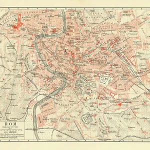 Digitally Restored Print of Vintage Rome Map (Italian Maps) Digitally Restored Print of Vintage Rome Map (Italian Maps)