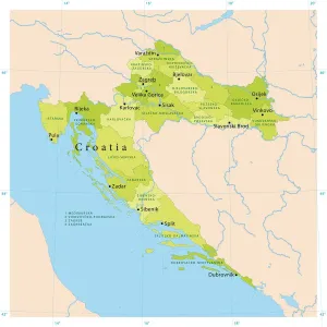 Croatia Vector Map for High-Quality Print Croatia Vector Map for High-Quality Print