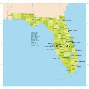 Florida Vector Map Print Quality Illustrations Florida Vector Map Print Quality Illustrations