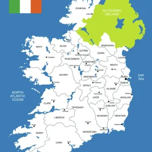 Fine Art Storehouse Print: Detailed Map of Ireland Fine Art Storehouse Print: Detailed Map of Ireland