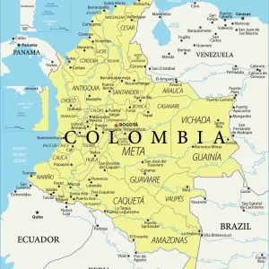 Colombia Reference Map Print - Fine Art Storehouse