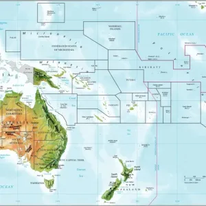 Oceania Relief Map Print Oceania Relief Map Print