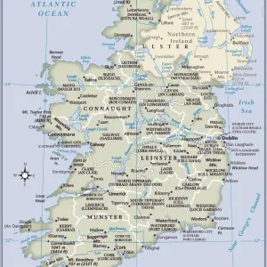 Carte du pays d'Irlande. Carte du pays d'Irlande.