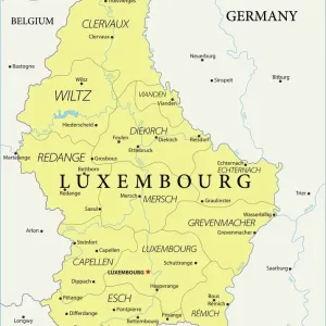 Luxembourg Vector Map Print - Reference Map Luxembourg Vector Map Print - Reference Map