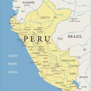 Vector Map of Peru Print - Reference Maps