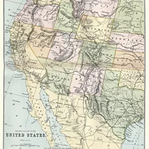 Map of the Western United States of America, 19th Century