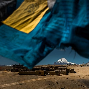 Mt. Kailash with Flags foreground