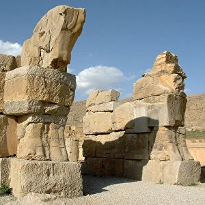 Mysterious ancient stone horses gate of Persepolis - Iran