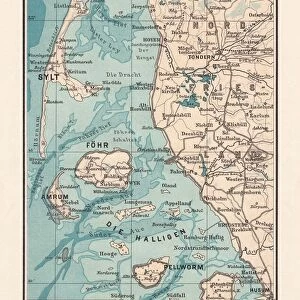 Northern Friesland (Nordfriesland), and islands, Schleswig-Holstein, Germany, lithograph, published 1887