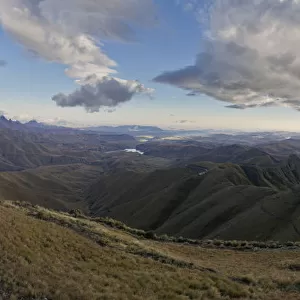 Panoramic view of mountain peak in Drakensberg