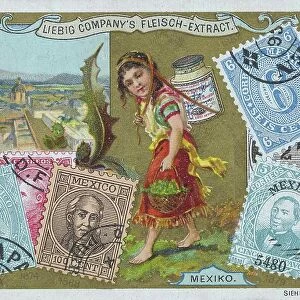 Picture series Countries and Stamps and Motifs, Mexico, Historical, digitally restored reproduction of a Liebig collector's picture from the 19th century, exact date not known