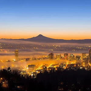 Portland Oregon Cityscape at Dawn