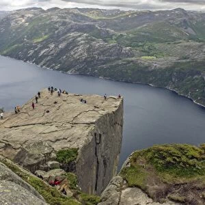 Preikestolen, Pulpit Rock at Lysefjord, Rogaland province, Vestland or Western Norway, Norway