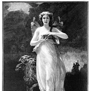 Psyche with Cerberus on her quest to the Underworld 1899