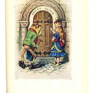 Queen Alice and frog illustration, (Alices Adventures in Wonderland)