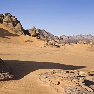 Rock formations in the Libyan Desert, Akakus Mountains, Libya, North Africa, Africa