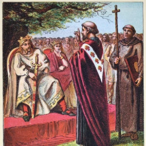 Saint Augustine of Canterbury converting King Ethelbert to Christianity
