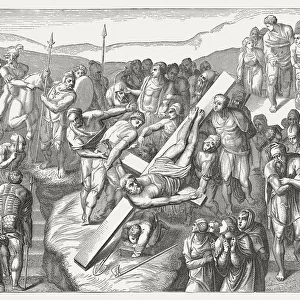 Saint Peters Crucifiction by Michelangelo, published in 1878