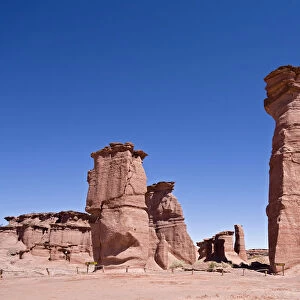 Sandstone rocks in the national park, Parque Nacional Talampaya, Argentina, South America