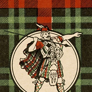 Scotsman Holding Spear and Pointing