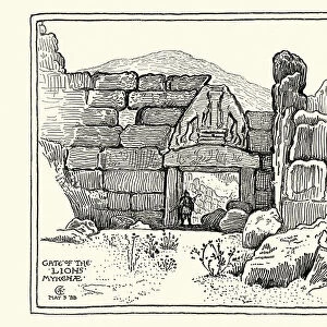 Sketch of the Lion Gate, Mycenae, Greece