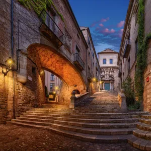 Staircase of San Martin, Girona, Catalonia, Spain