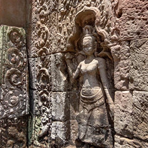 Stone Wall Carvings (Bas Relief) At Prasat Ta Prohm, Angkor, Siem Reap, Cambodia