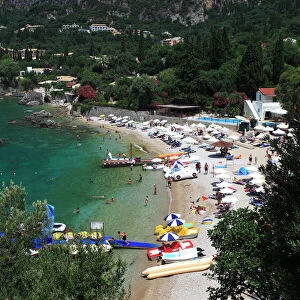 Summer view over Paleokastritsa resort, Corfu