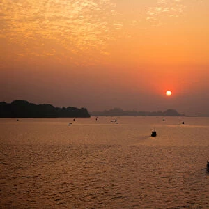 Sunset at Ha Long Bay, Quang Ninh Province, Vietnam