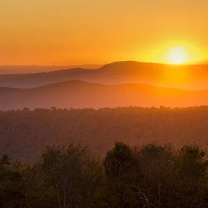Sunset from Naked Creek Overlook, Shenandoah National Park, Virginia, USA