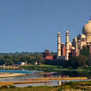 The Taj at the banks of river Yamuna