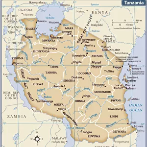 Tanzania Metal Print Collection: Maps