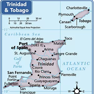 North America Glass Coaster Collection: Trinidad and Tobago