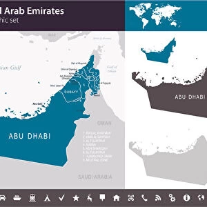 United Arab Emirates - Infographic map - illustration