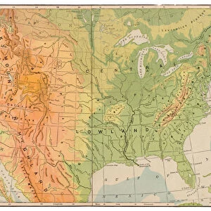 United States physical map 1898