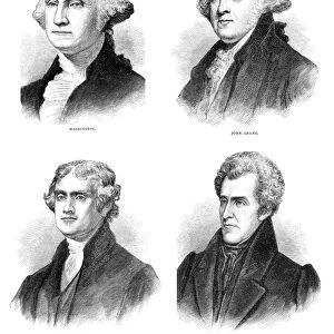 United States presidents engraving