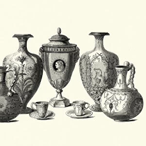 Victorian decor, Porcelin vases by Copeland, 1855