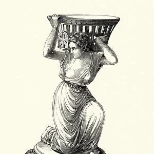 Victorian decor, Statue of awoman holding a basket