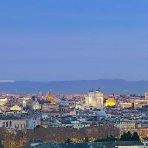 View of Rome from the Janiculum hill or Gianicolo, Rome, Lazio, Italy