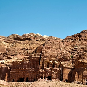 View of the Royal Tombs in Petra Jordan