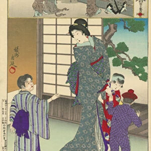 Vintage Japanese Woodblock print of Children