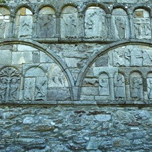 The west wall of the ruins of the cathedral in Ardmore village